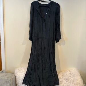 Massimo Dutti Charcoal Long Sleeve Dress